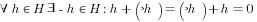 forall h in H exists -h in H: h+(-h)=(-h)+h=0